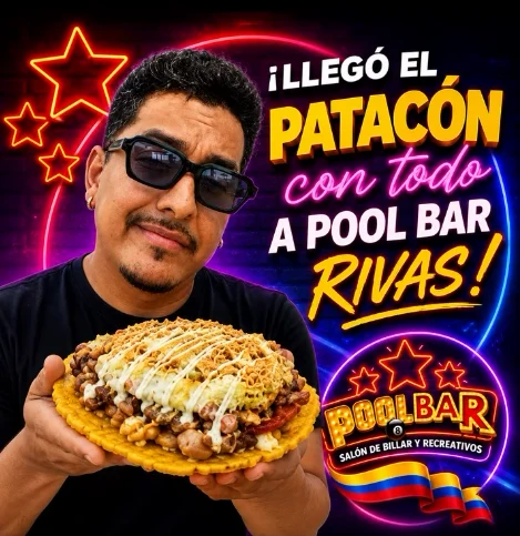 Flyer: ¡Llegó el patacón con todo a POOL Bar Rivas!